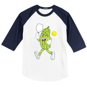 Pickle Playing Pickleball Funny Pickleball Paddleball Baseball Sleeve Shirt