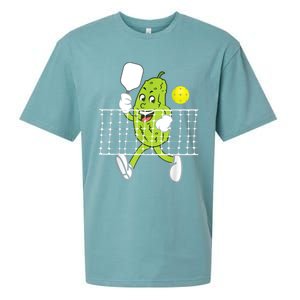 Pickle Playing Pickleball Funny Pickleball Paddleball Sueded Cloud Jersey T-Shirt