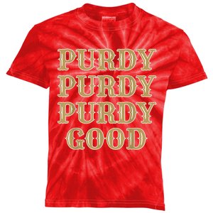 Purdy Purdy Purdy Good Football Quarterback Kids Tie-Dye T-Shirt