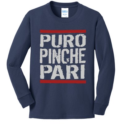 Puro Pinche Pari Funny Kids Long Sleeve Shirt