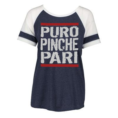 Puro Pinche Pari Funny Enza Ladies Jersey Colorblock Tee