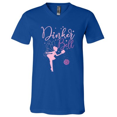 Pickleball Player Pickleballers Sports Lover Dinker Bell Gift For Girl V-Neck T-Shirt