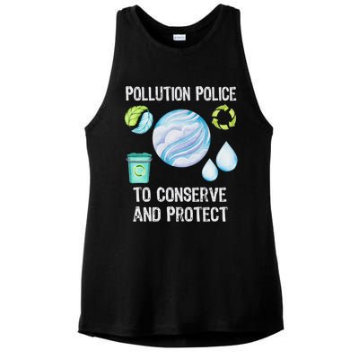 Pollution Police Protect And Clean Our Environt Cool Gift Ladies PosiCharge Tri-Blend Wicking Tank