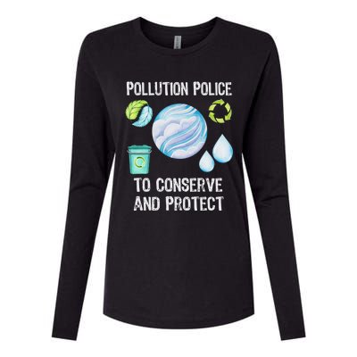 Pollution Police Protect And Clean Our Environt Cool Gift Womens Cotton Relaxed Long Sleeve T-Shirt