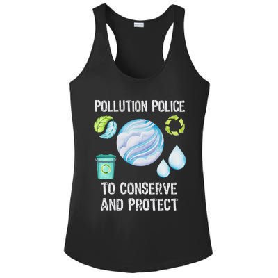 Pollution Police Protect And Clean Our Environt Cool Gift Ladies PosiCharge Competitor Racerback Tank