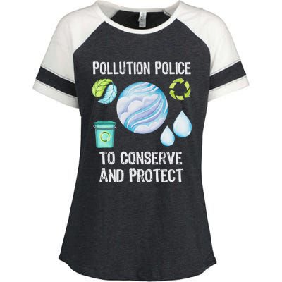 Pollution Police Protect And Clean Our Environt Cool Gift Enza Ladies Jersey Colorblock Tee