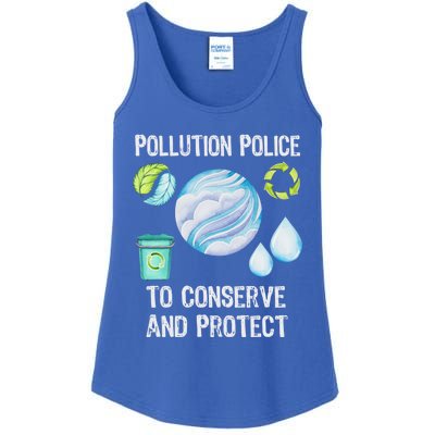 Pollution Police Protect And Clean Our Environt Cool Gift Ladies Essential Tank