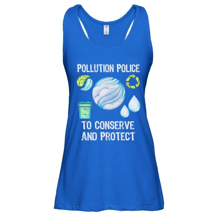 Pollution Police Protect And Clean Our Environt Cool Gift Ladies Essential Flowy Tank