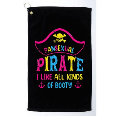 Pansexual Pride Pirate LGBTQ Month Pans Flag Colors Funny Platinum Collection Golf Towel