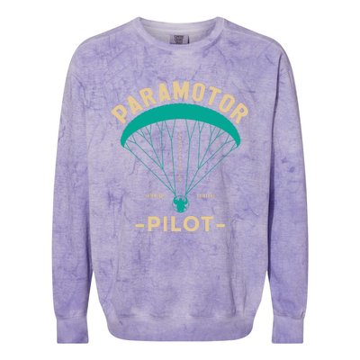 Paramotor Pilot Powered Paragliding Colorblast Crewneck Sweatshirt