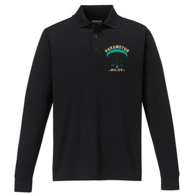 Paramotor Pilot Powered Paragliding Performance Long Sleeve Polo