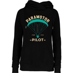 Paramotor Pilot Powered Paragliding Womens Funnel Neck Pullover Hood