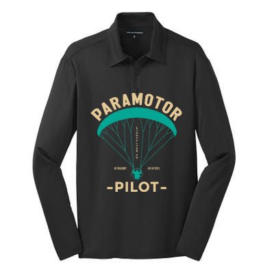 Paramotor Pilot Powered Paragliding Silk Touch Performance Long Sleeve Polo