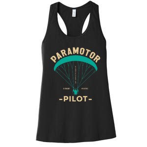 Paramotor Pilot Powered Paragliding Women's Racerback Tank