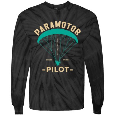 Paramotor Pilot Powered Paragliding Tie-Dye Long Sleeve Shirt