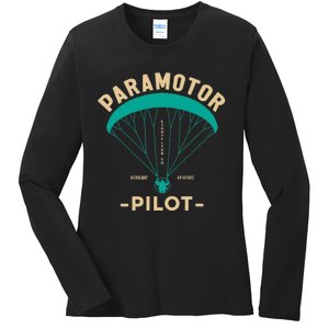 Paramotor Pilot Powered Paragliding Ladies Long Sleeve Shirt