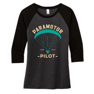 Paramotor Pilot Powered Paragliding Women's Tri-Blend 3/4-Sleeve Raglan Shirt