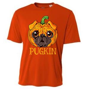 Pugkin Pug Pumpkin Halloween Thanksgiving Dog Cooling Performance Crew T-Shirt