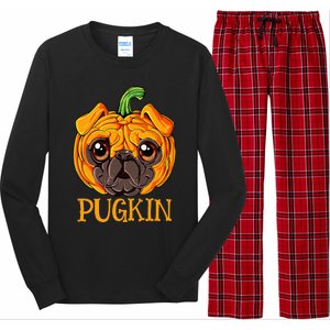 Pugkin Pug Pumpkin Halloween Thanksgiving Dog Long Sleeve Pajama Set