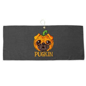 Pugkin Pug Pumpkin Halloween Thanksgiving Dog Large Microfiber Waffle Golf Towel