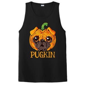 Pugkin Pug Pumpkin Halloween Thanksgiving Dog PosiCharge Competitor Tank