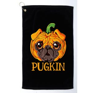 Pugkin Pug Pumpkin Halloween Thanksgiving Dog Platinum Collection Golf Towel