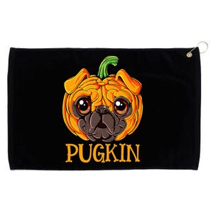 Pugkin Pug Pumpkin Halloween Thanksgiving Dog Grommeted Golf Towel