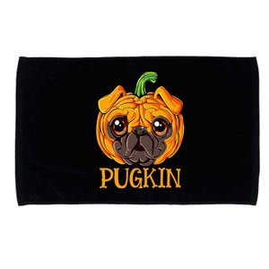 Pugkin Pug Pumpkin Halloween Thanksgiving Dog Microfiber Hand Towel