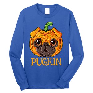 Pugkin Pug Pumpkin Halloween Thanksgiving Dog Long Sleeve Shirt