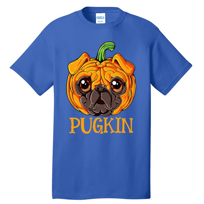 Pugkin Pug Pumpkin Halloween Thanksgiving Dog Tall T-Shirt