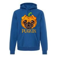 Pugkin Pug Pumpkin Halloween Thanksgiving Dog Premium Hoodie