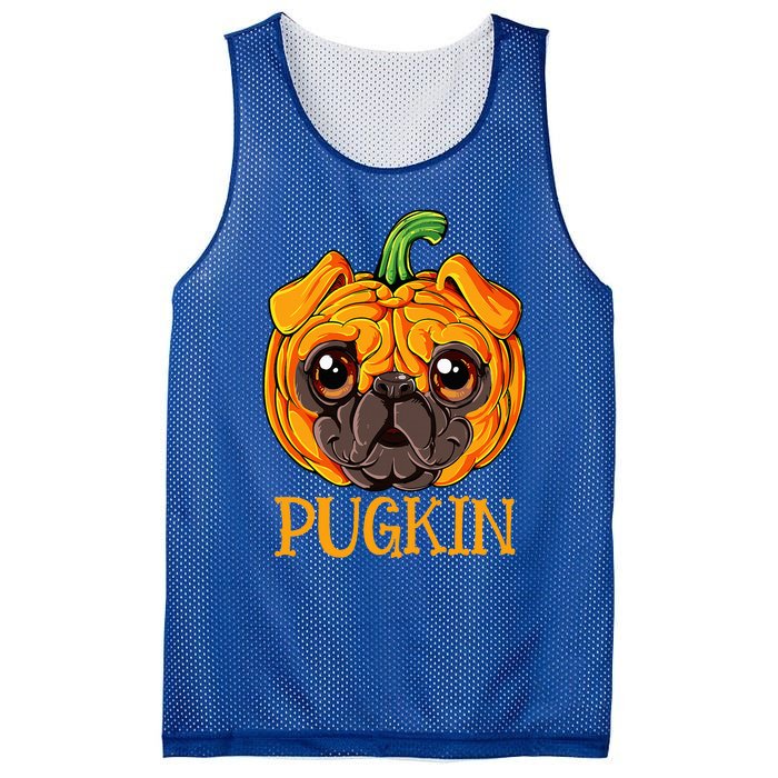 Pugkin Pug Pumpkin Halloween Thanksgiving Dog Mesh Reversible Basketball Jersey Tank