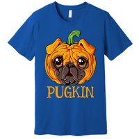 Pugkin Pug Pumpkin Halloween Thanksgiving Dog Premium T-Shirt