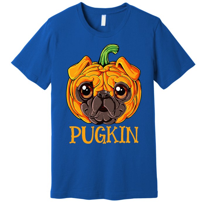 Pugkin Pug Pumpkin Halloween Thanksgiving Dog Premium T-Shirt