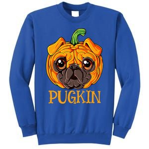 Pugkin Pug Pumpkin Halloween Thanksgiving Dog Tall Sweatshirt