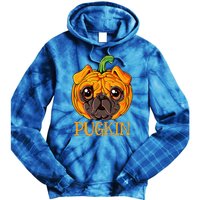 Pugkin Pug Pumpkin Halloween Thanksgiving Dog Tie Dye Hoodie