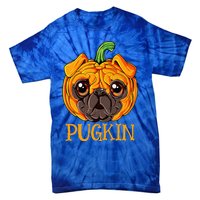 Pugkin Pug Pumpkin Halloween Thanksgiving Dog Tie-Dye T-Shirt