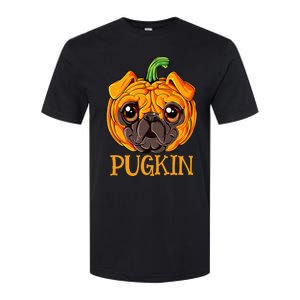 Pugkin Pug Pumpkin Halloween Thanksgiving Dog Softstyle CVC T-Shirt