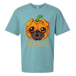 Pugkin Pug Pumpkin Halloween Thanksgiving Dog Sueded Cloud Jersey T-Shirt