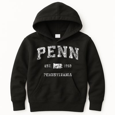 Penn Pennsylvania Pa Vintage Athletic Sports Kids Hoodie