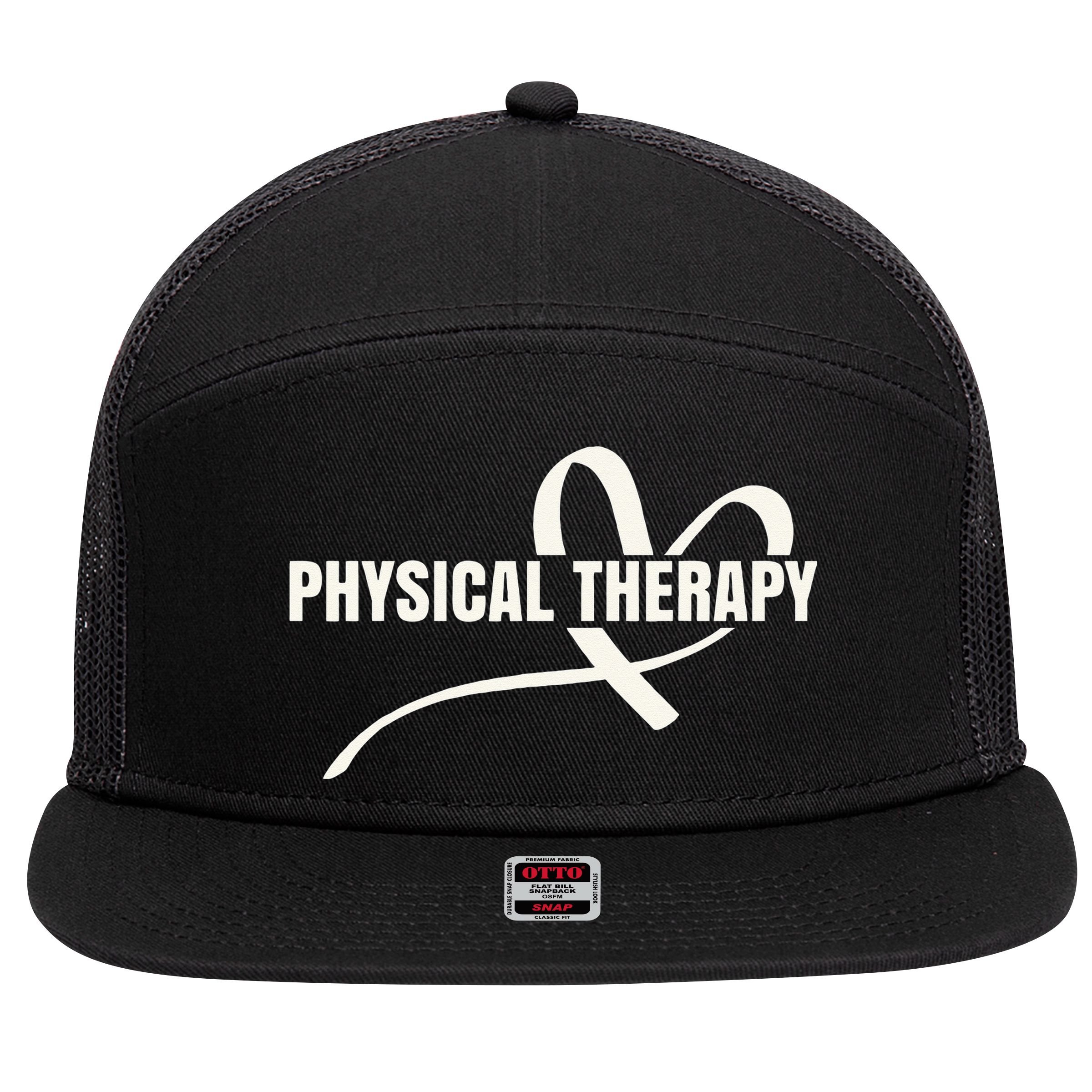 PTA Physiotherapy PT Therapist Love Physical Therapy 7 Panel Mesh Trucker Snapback Hat