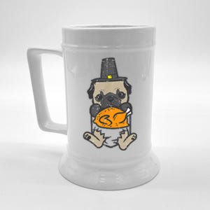 Pocket Pilgrim Pug Turkey Thanksgiving Dog S Beer Stein