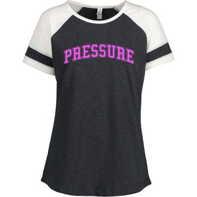 Pink Pressure Pink Color Graphic Enza Ladies Jersey Colorblock Tee