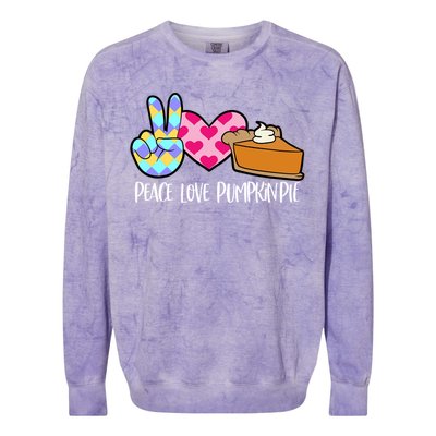 Pumpkin Pie Peace Love Halloween Gift Colorblast Crewneck Sweatshirt