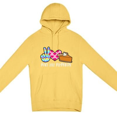 Pumpkin Pie Peace Love Halloween Gift Premium Pullover Hoodie