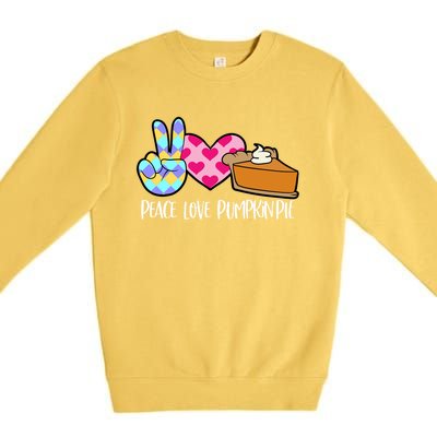 Pumpkin Pie Peace Love Halloween Gift Premium Crewneck Sweatshirt