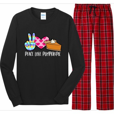 Pumpkin Pie Peace Love Halloween Gift Long Sleeve Pajama Set