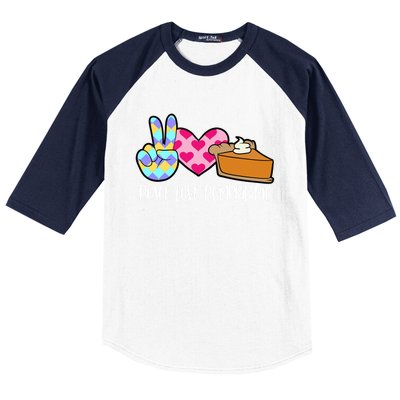 Pumpkin Pie Peace Love Halloween Gift Baseball Sleeve Shirt