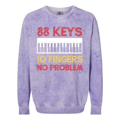 Piano Player Pianist Keyboard Vintage Gift Colorblast Crewneck Sweatshirt