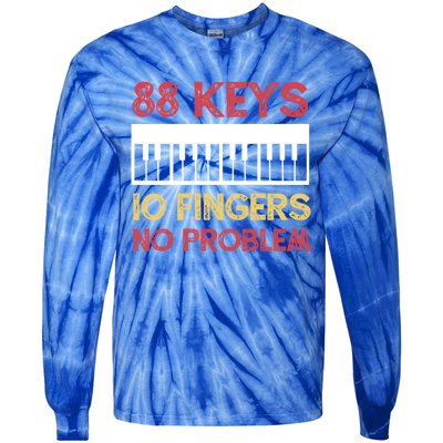 Piano Player Pianist Keyboard Vintage Gift Tie-Dye Long Sleeve Shirt